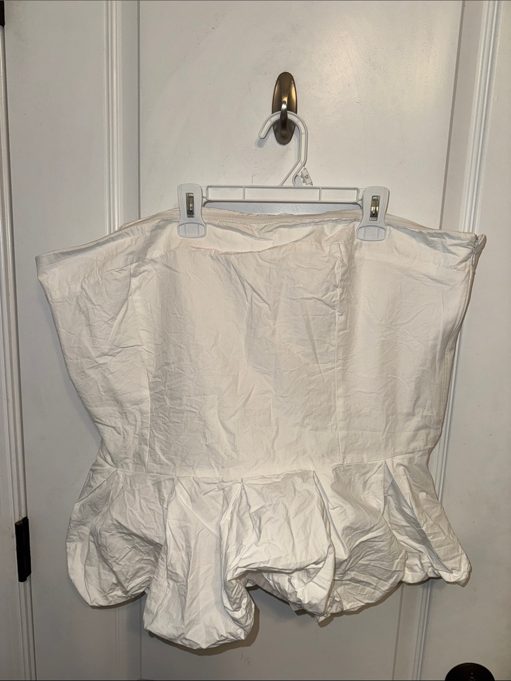Peppermayo White Ruffled Strapless Bubble Top